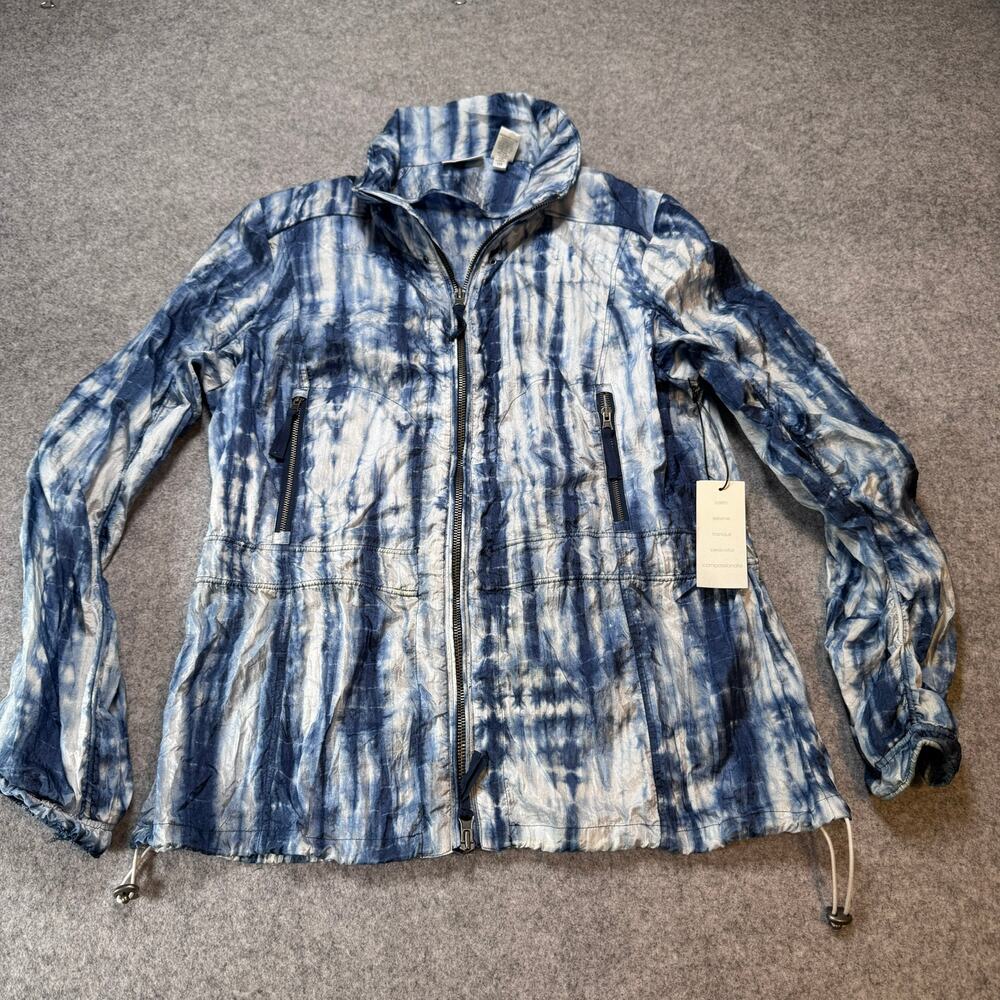 Chico's Zenergy Tie Dye Windbreaker Jacket Size 1 M NWT Small Spot